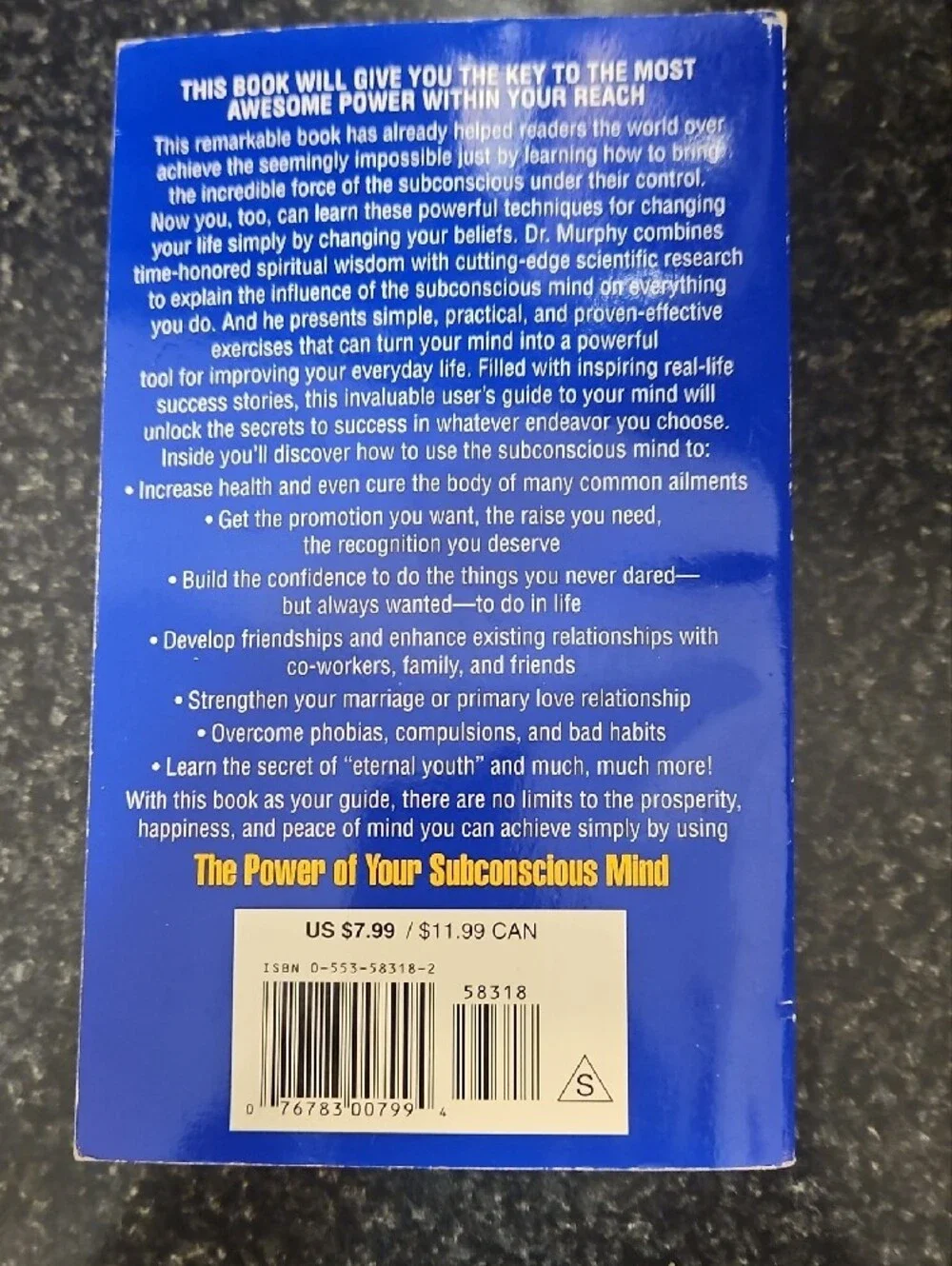 4 For $10 The Power of Your Subconscious Mind - Blue Paperback